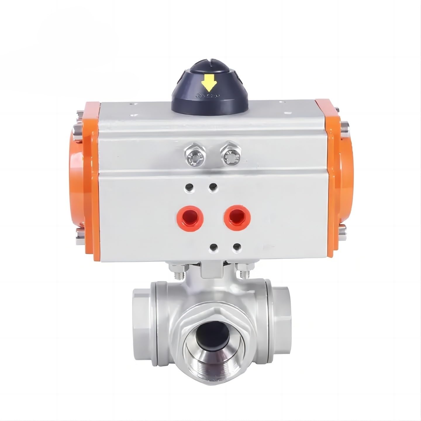 TPKMVGAP DN8 304 Stainless steel 3 Way High Platform Pneumatic Ball Valve With Double Acting Cylinder
