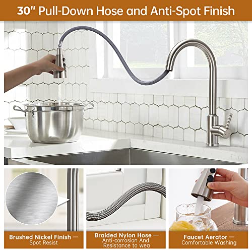 Kitchen Faucet With Pull Down Sprayer - Aeeisea Single Handle, Pull-Out Sprayer, Stainless Steel Kitchen Sink Faucets For Laundry, Bar, Rv, And Farmhouse Sinks #TOP4