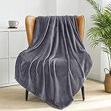Exclusivo Mezcla Fleece Throw XL Blanket for Couch, Sofa, Super Soft and Warm Dark Grey Blankets,...
