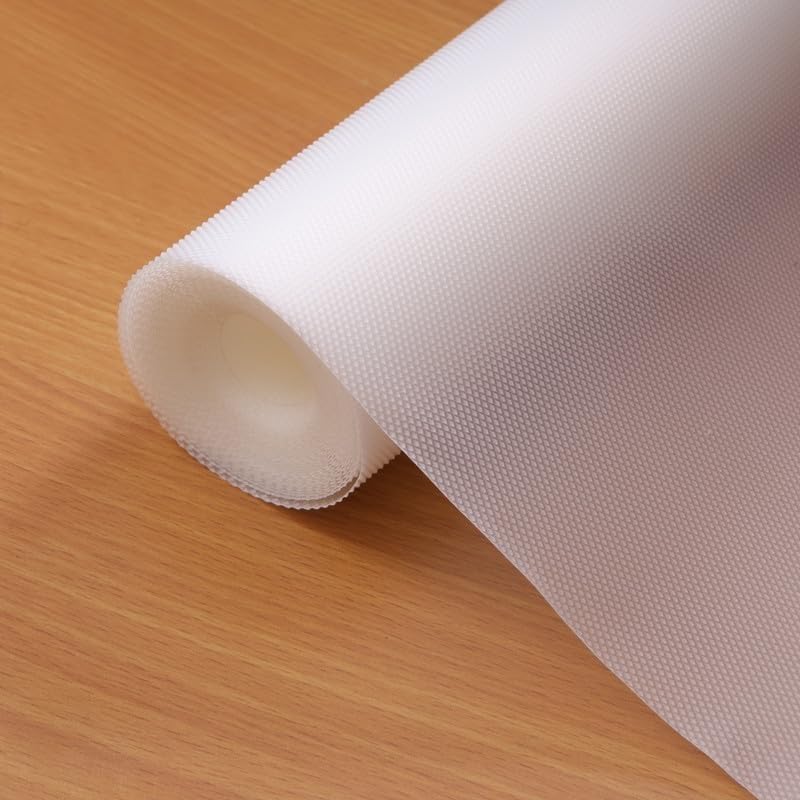 Trendy Home Anti-Slip Mat 45 cm x 5 m for Drawers, Fridge & Shelf Liners | Diamond Pattern, Non-Slip, Food Grade EVA, Washable Kitchen Mat, White