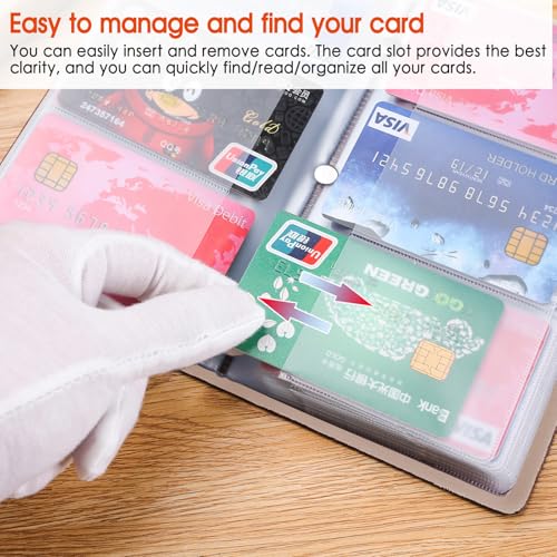 RFID Credit Card Holder, Leather Business Card Organizer with 96 Card Slots, Credit Card Case for Managing Your Different Cards and Important Documents to Prevent Loss or Damage (Leopard Print)3