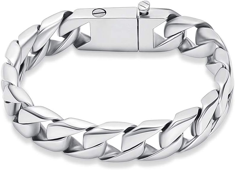 constantlife Cremation Bracelet for Ashes Men Memorial Jewelry Stainless Steel Hand Chain Personalized Customization Keepsake - 7.1 in/ 7.9 in/8.7 in/9.5 in