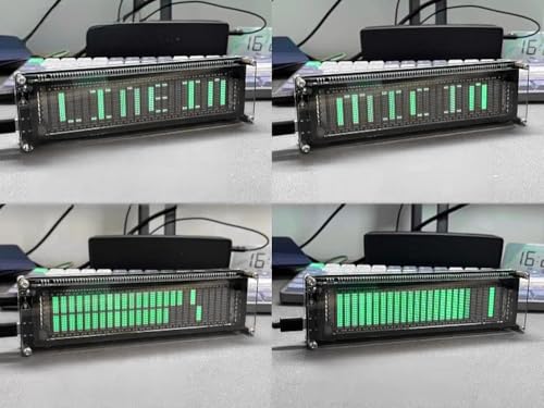 Image of AK2515 Pro Audio Spectrum Analyzer, VFD Display Music Sound Visualizer, Car & Home Audio Spectrum Analyzer, 3.5mm AUX & MIC Inputs, Advanced AGC, Clock Function