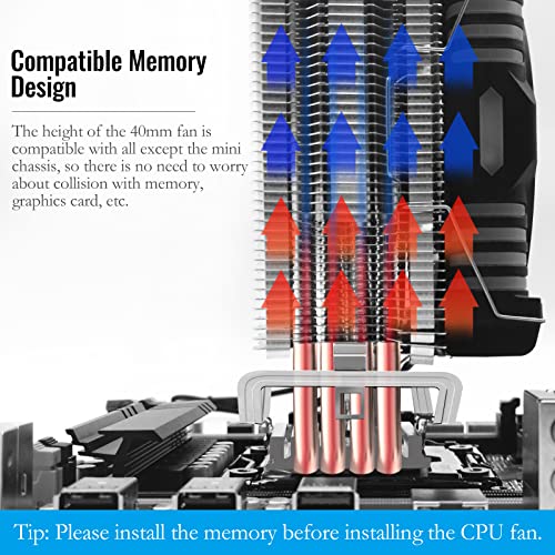 Machinist Cpu Air Cooler, 120Mm Rgb Cpu Fan Cooler With Aghp 4 Copper Heatpipes 9 Blade 4-Pin Pwm Auto 800-1800Rpm Hydraumatic 160W Tdp Heatsink For Intel Lga 115X/1200/1700/2011, Amd Am4/Am3/Fm1/Fm2 #TOP4