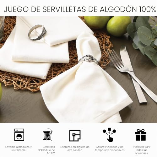 Miniatura 7 de Dii Tabletop Collection 100 Algodón, Lavable A Máquina, Interior Exterior, Uso Diario, Cenas, Picnics O Barbacoas, Juego De Servilletas, 6 Unidades