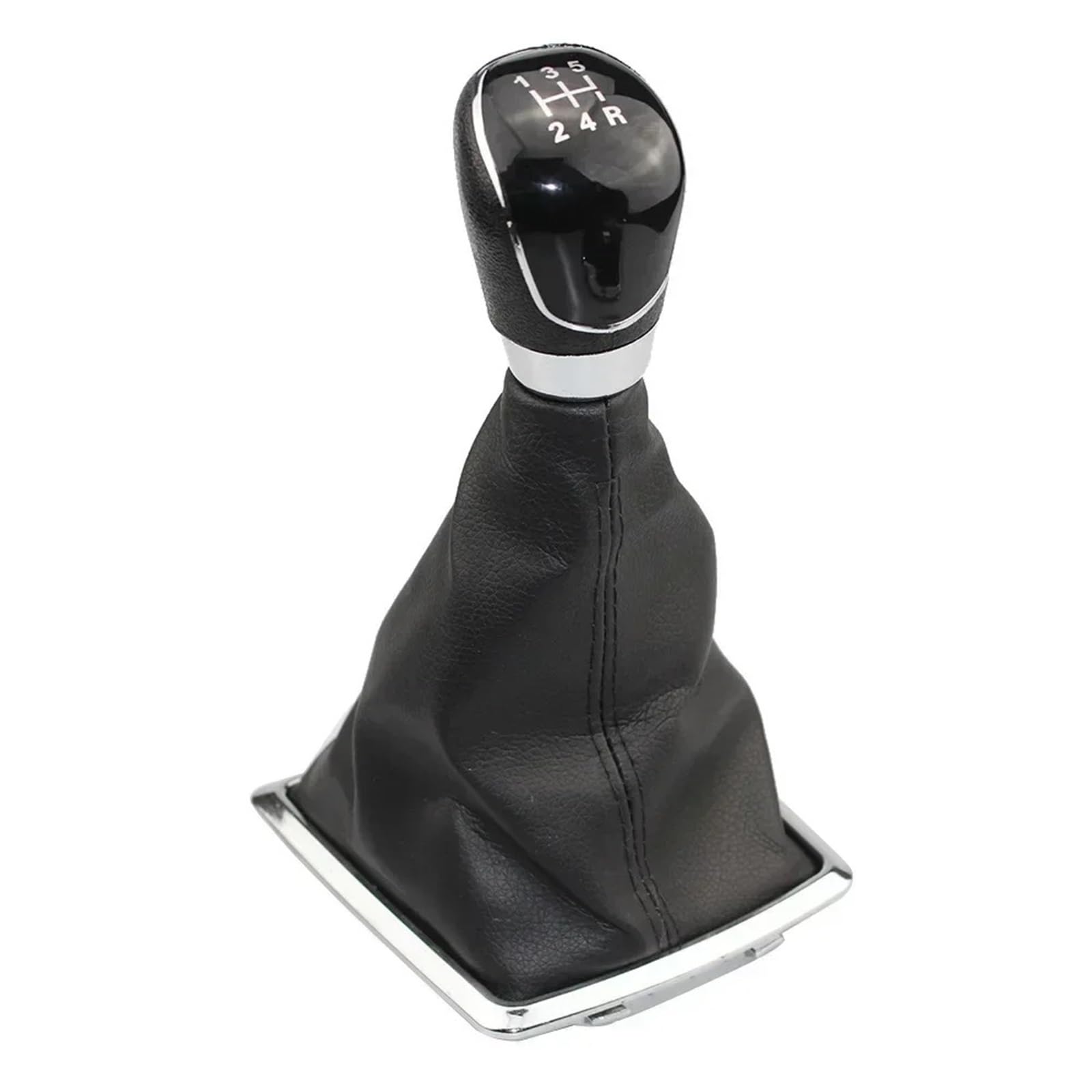 Tnbru Black 5-Speed Gear Shift Head For Focus 2 Mk2 2005-2012 5/6 Speed Gear Shift Knob Lever Handball Gaiter Boot Leather Cover(Black 5-Speed)