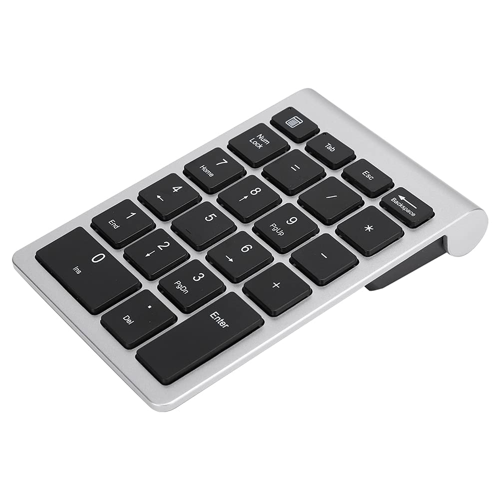 KIMISS RF304 22 Tasten, 2.4G Wireless Tastatur Nummernblock für Ziffernblock USB Gold Bluetooth mit ReceiverSilver Black (Silber schwarz)