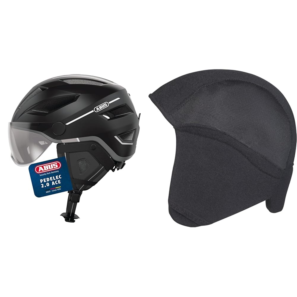 ABUS Stadthelm Pedelec 2.0 ACE - Fahrradhelm mit Rücklicht, Visier, Regenhaube, Ohrenschutz - für Damen und Herren