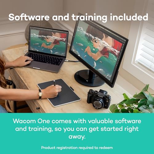 Image of Wacom One Medium, Bluetooth Graphic Drawing Tablet with Pen + Software | Battery-free pen, works with Mac, Windows & Chromebook. Ideal for creative beginners, office work & students