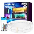 DAYBETTER Outdoor LED Strip Lights, IP67 Waterproof LED Lights with Remote, APP Control, Color Changing LED Rope Lights for Bedroom, Bathroom, Roof, Balcony, Pool, 24V, 100ft