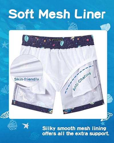 Image of SURF CUZ Boys Swim Trunks Toddler Swim Shorts UPF 50+ Bathing Suit for Boy Swimsuit Quick Dry Mesh Beach Boardshorts Swimwear