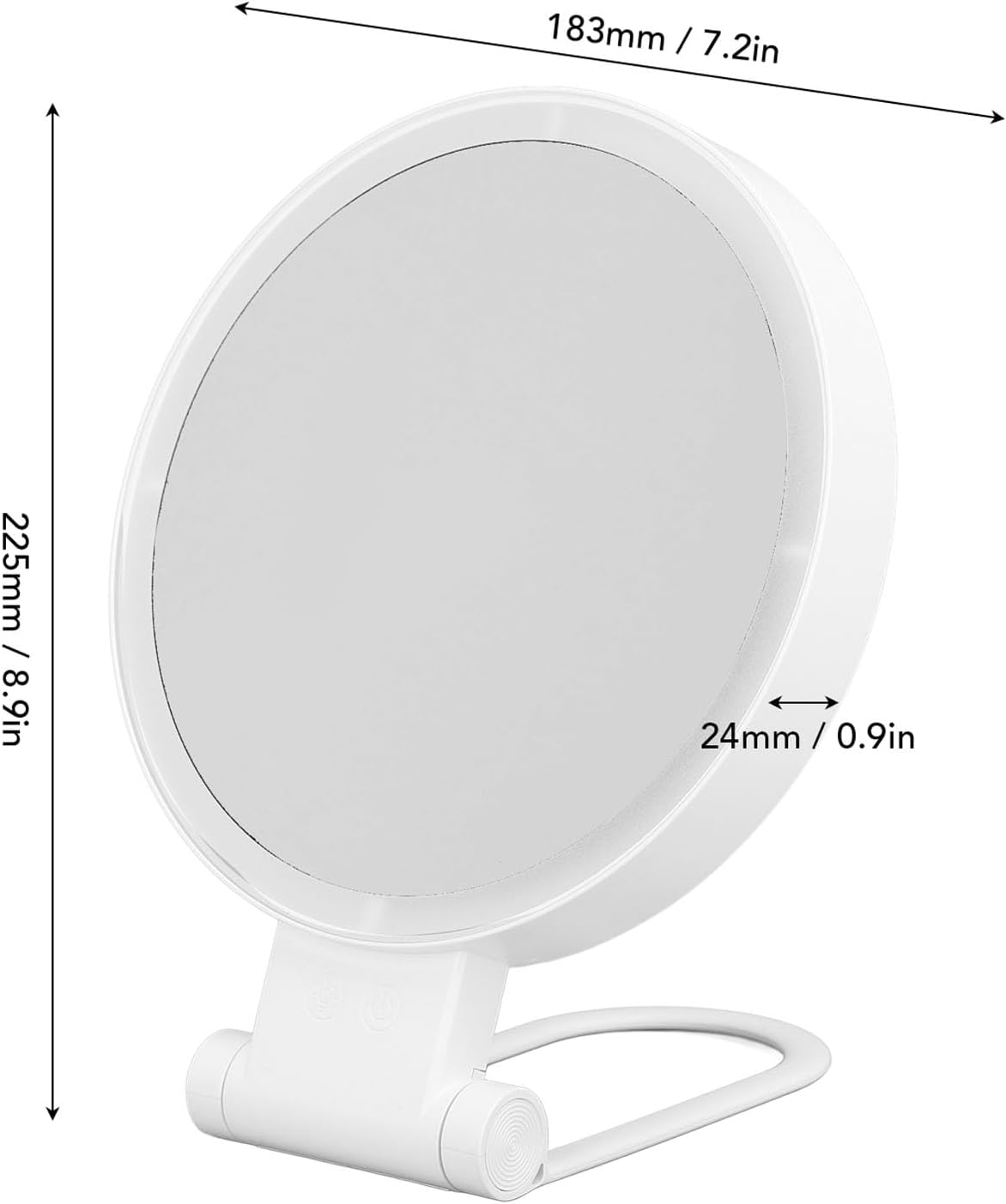 Fockety 5X Magnifying Mirror with Light, 1X Normal Mirror USB Rechargeable LED Makeup Vanity Mirror 3 Light Modes and Folding Handle Adjustable Brightness for Travel, Dorm, Bathroom