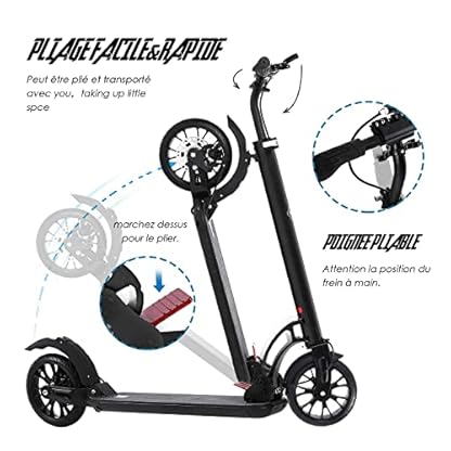 ISE Faltbar Scooter Kickscooter Tretroller Klappbar Höhenverstellbar Roller Big Wheel Scooter Tretroller für Erwachsene… – Bild 3