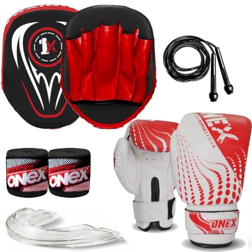 ONEX Boxing Pads Focus Mitts – Hook & Jab Training Pads for MMA, Muay Thai, Kickboxing & Martial Arts – Durable Hand Target for Punching & Striking Practice – Ideal for Coaches & Fighters Set