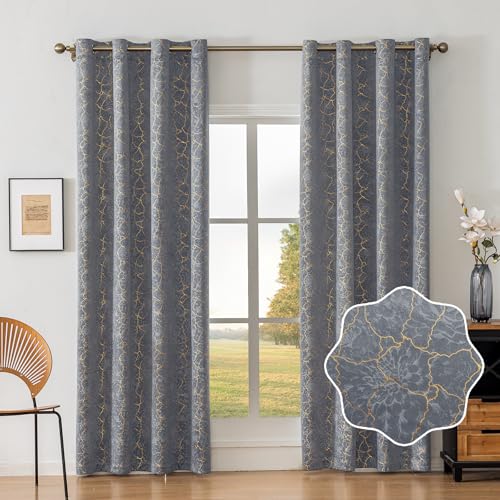 Ystyle Samtvorhang 2er Set 140x145cm, Blickdichte Vorhänge Samt für Schlafzimmer Wohnzimmer mit Ösen… – Ansicht 2