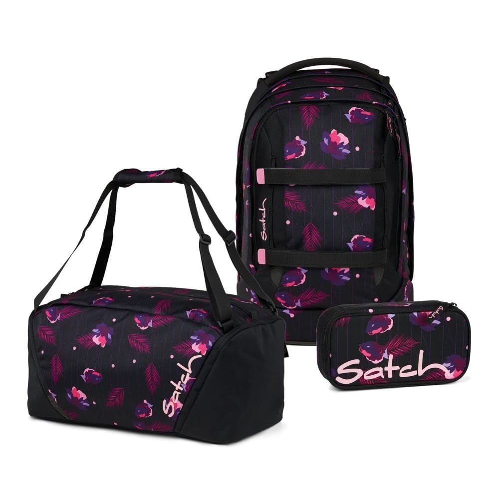 Satch Pack Schulrucksack Set 3tlg. inkl. Schlamperbox und Sporttasche (Mystic Nights)