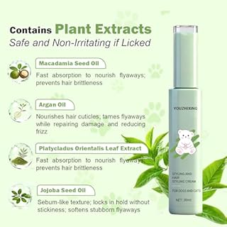 Dog Facial Hair Styling Gel – Gentle Grooming for Eyes & Nose Flyaways, No Alcohol Formula for Small Long-Haired Dogs & Cats, for Daily Use & Styling, 1.06 oz (1.06 oz)