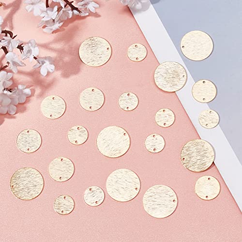 Beebeecraft 30Pcs/Box 3 Size Flat Round Link Connectors 24K Gold Plated Blank Tag Link Charms for Disc Earring Necklace Bracelet Jewelry Making(12/15/20mm) - Image 4