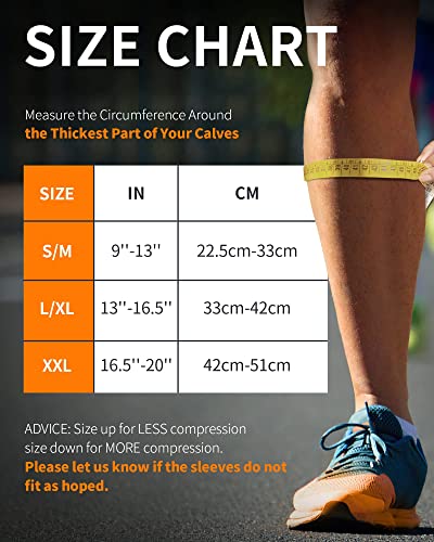 Image of CAMBIVO Calf Compression Sleeve 3 Pairs Footless Compression Socks Running