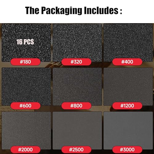 16 Pcs 180 Grit Sanding Sponge, Ultra Fine Sandpaper Assortment Pads, Soft Foam Sanding Block Dry Wet Sandpaper for Model Drywall Metal Wood Furniture Polishing (P180) - Thumbnail 3