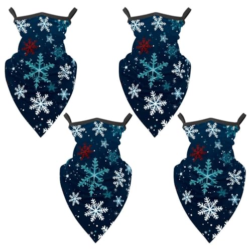 4 Pieces Christmas Snow UV Protector Scarf, Summer Cooling Neck Gaiter for Men/Women