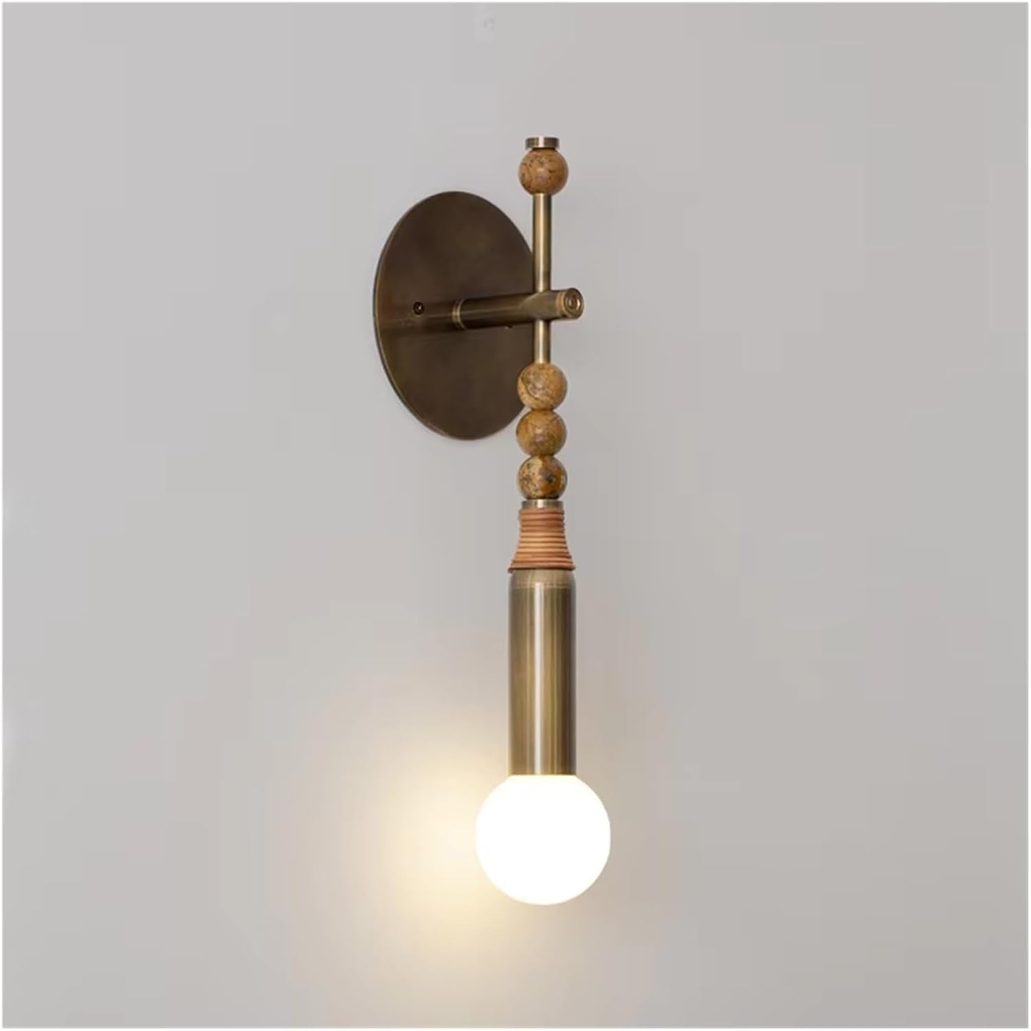 CWCQGH Simple Natural Marble Copper Wall lamp Living Room Study Corridor Hotel Restaurant,Brown