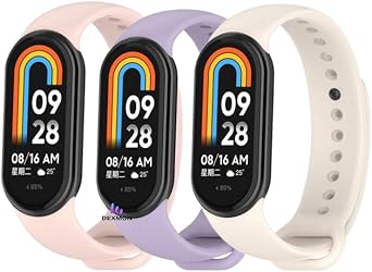 Xiaomi ile Uyumlu Mi Band 8 Mi Band 9 Mi Band 10 Uyumlu 3l  Paket Silikon Kordon Seti Bileklik Metal Pimli