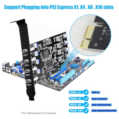 Tarjeta de expansión PCIe USB 3.0 para conectar discos duros Tipo C en PC antiguos 4