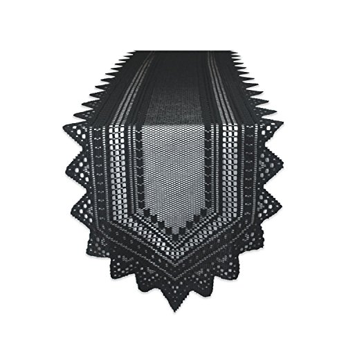 DII Tabletop Collection, Schwarzer Spitzen-Tischläufer, Gothic,...