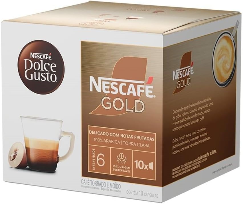 Café em Cápsula Dolce Gusto Gold Intensidade 6-10 cápsulas