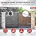 2 Packs 12'' Zinc Strap Hinge for Gates, Heavy Duty Gate Strap Hinge Zinc Plated with L-Screw (M16 × 101mm) for Barns Tool Sheds and Other Swing Doors, Galvanized (2)