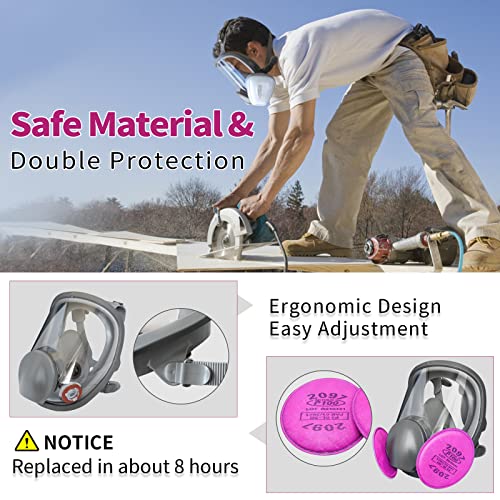 Xinbtk 17 In 1 Full Face Respirator Mask Reusable - Gas Cover Organic Vapor Respirator With 2097 Filter & 6001 Replaceable #TOP3