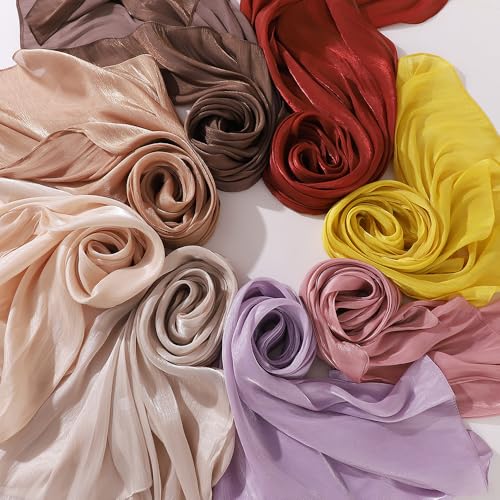 Malaysian Glitter Pleated Chiffon Hijab for Women Islamic Eid Khimar Abaya Headscarf Shimmer Summer Shawl2