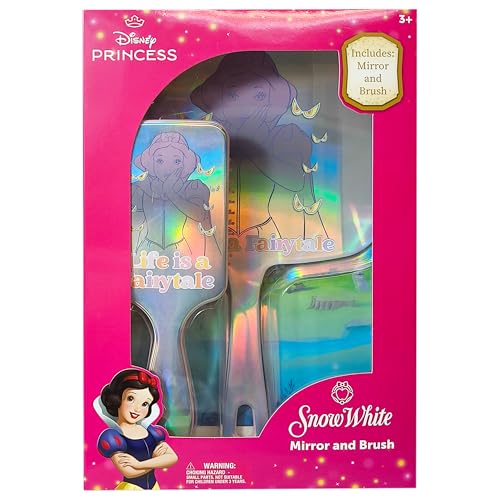 LUV HER Disney Princesses Spa Set for Girls Age 3+ - Includes Paddle Hair Brush and Hand Mirror featuring Snow White - Imaginative Play and Self-Care - Develops Creativity and Fine Motor Skills