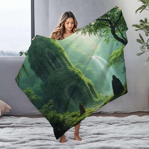 PKRD Couverture Queen Size Deux figurines masquées debout devant une ancienne couverture en flanelle Couverture Queen Size (125 x 150 cm)