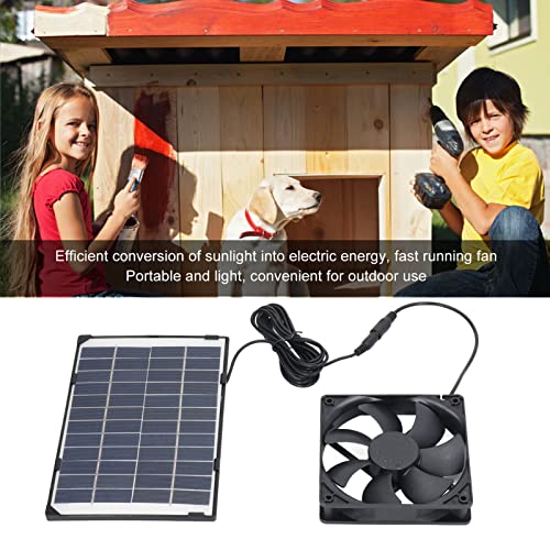 LANTRO JS Ventilador alimentado por painel solar, 6 W 12 V mini ventilador portátil para animais de