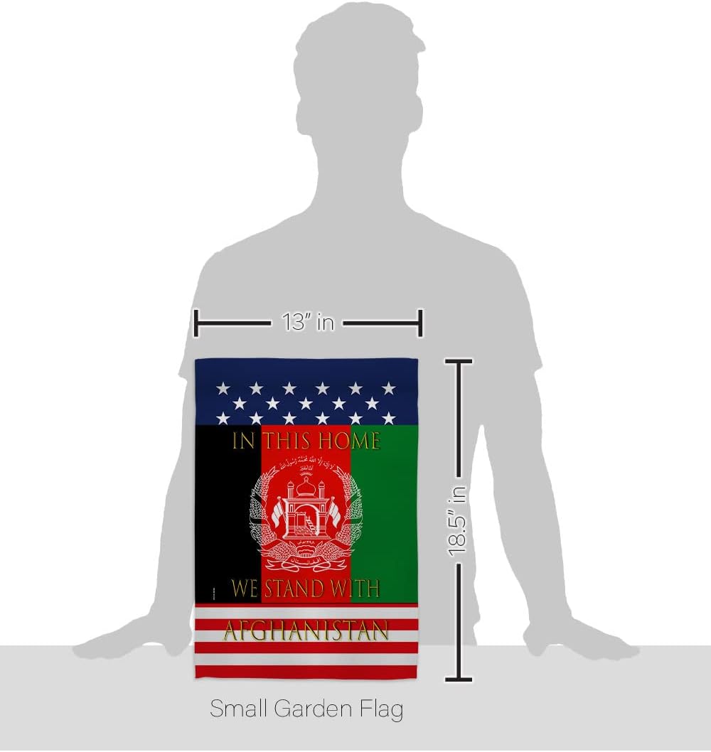 This Home Afghanistan Garden Flag Set Wall Hanger Support Stop War Kabul Taliban NATO United States Biden Stand Soldiers House Banner Small Yard Gift Double-Sided, Made in USA