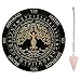 AHANDMAKER Pendulum Board Set, Wooden Dowsing Divination Board Metaphysical Message Board with Crystal Pendulum Necklace for Witchcraft Wiccan Altar Supplies Kit, Tree of Life Pattern