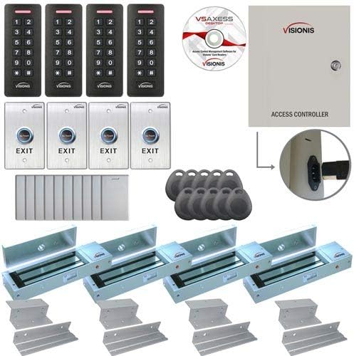 Visionis Four Door Network Access Control Kit with Readout, TCP/IP