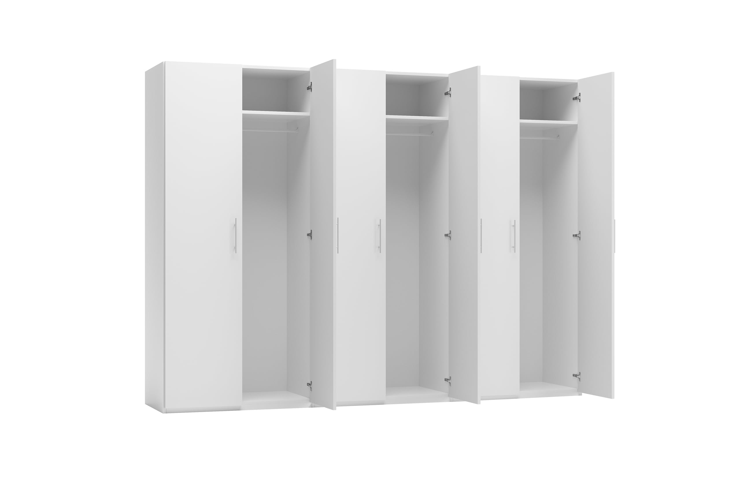 My Brand Germanvox Swift Armadio Guardaroba 6 ante Camera da Letto Bianco Opaco Made in Italy L.270 P.53 H.202 cm