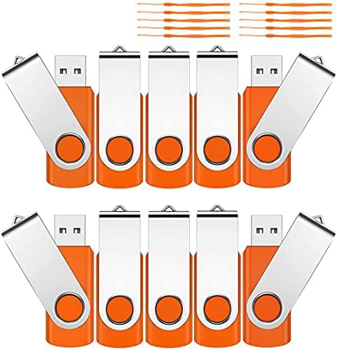 1GB Memory Stick 10 Pack, KROCEUS USB Flash drive 2.0 Swivel Thumb Drives Data Storage Jump Drive Zip Drive USB Sticks External Devices with Led Indicator and Lanyard