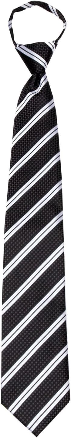 Basilio ZIP-12819 - メンズストライププレメイドメンズジッパーネクタイタイ