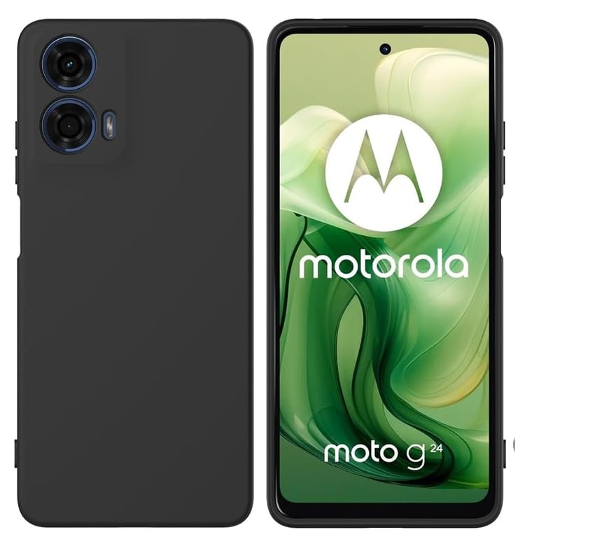 Image of Back Cover Silicon Flexible Shockproof Anti Scratch Back Cover for Motorola Moto G24 Power - Black
