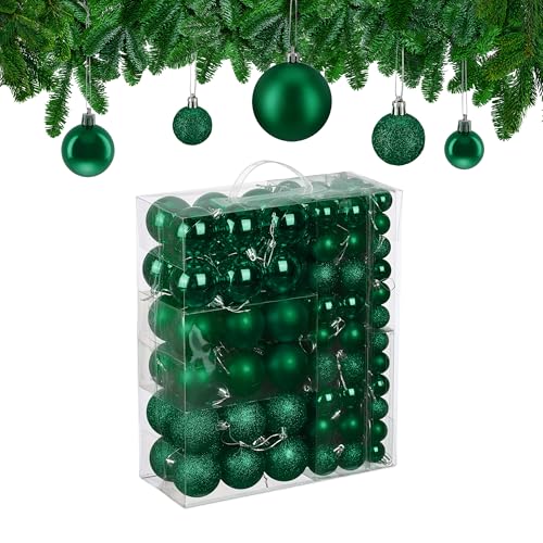 Relaxdays Weihnachtskugeln 138er Set, Kunststoff, glitzernde, Matte,...