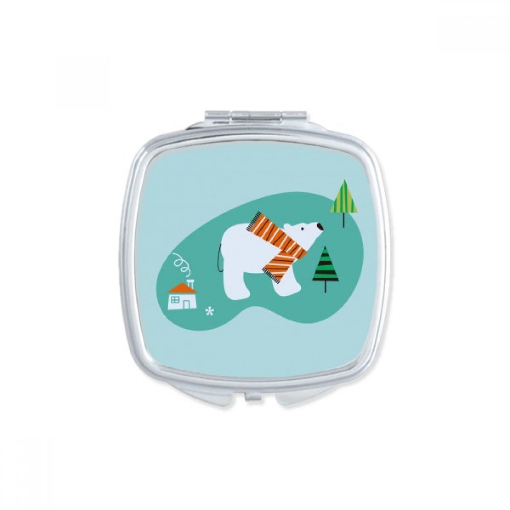 Miroir de poche compact et mignon avec motif deer pour retouches maquillage