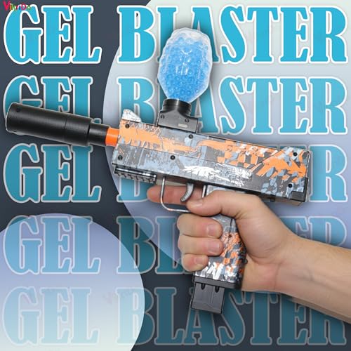 Image of VikriDA Uzi Automatic Gel Ball Blaster Gun | Outdoor Shooting Toy for Adults with 2500 Soft Gel Balls for Fun Battles