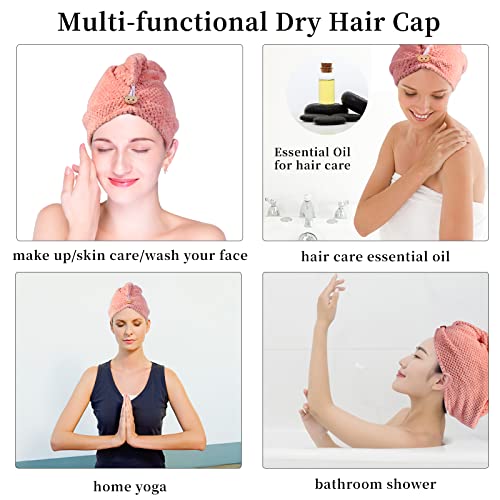 Domxies Microfiber Hair Towel Wrap, Hair Drying Towel, Ultra Absorbent Fast Drying Hair Towel Wraps For Wet Hair, Long, Curly, Thick, Frizzy Hair (Grey+Mint Green) #TOP6