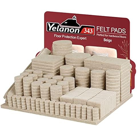 Felt Furniture Pads -343 Pcs Furniture Pads Self Adhesive, Cuttable Felt Chair Pads, Anti Scratch Floor Protectors for Furniture Feet Chair Legs, Furniture Felt Pads for Hardwoods Floors,Beige Cover