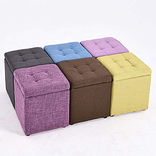 Tabouret de canapé bleu avec rangement intégré pour petit salon