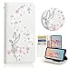 STENES Google Pixel Case - STYLISH - 3D Handmade Bling Crystal Girls Fairy Floral Desgin Wallet Credit Card Slots Fold Media Stand Leather Case For Google Pixel - White